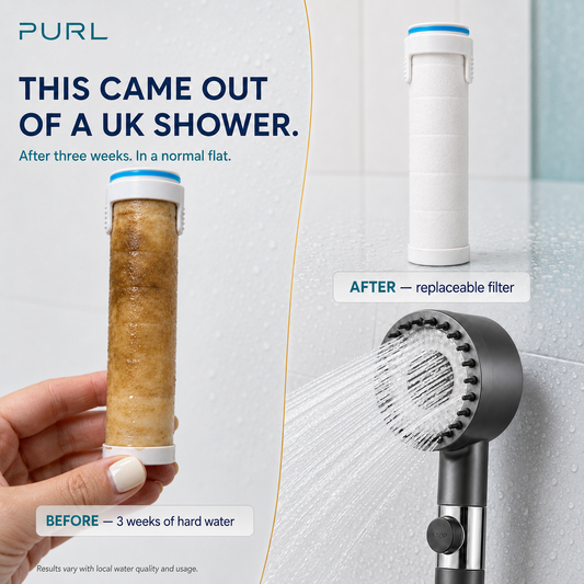 Purl™ Filtered Shower Head — High-Pressure Boost + Hard Water Filter