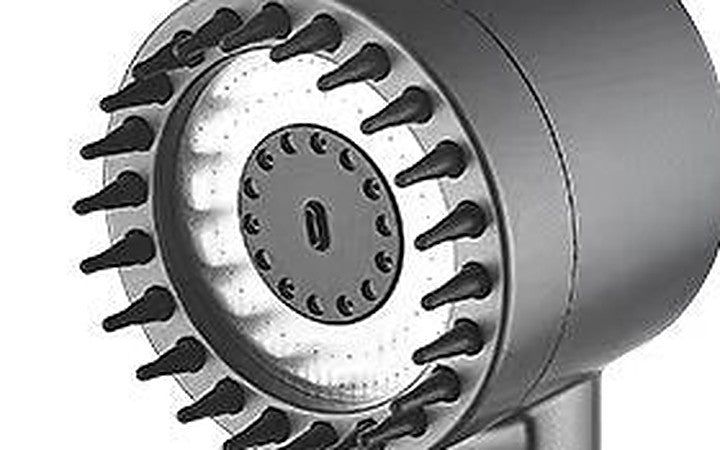 Close-up of the Purl spray plate nozzles